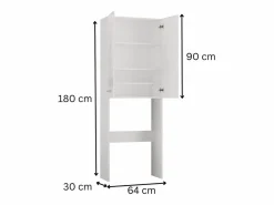 Best Mueble para lavadora, 30 x 64 x 180 cm, roble Sonoma Marru00f3n