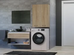 Sale Mueble para lavadora, 30 x 64 x 90 cm, roble Sonoma Marru00f3n