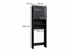 Online Mueble para lavadora antracita alto brillo 64x26x190.5 irma Mueble Para Lavadora