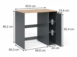 Hot Vicco Mueble para lavadora antracita/roble dorado 93.6x60.3x88.2 viktor Gris antracita