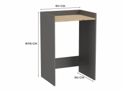 Mueble para lavadora, antracita/roble artesanal, 64 x 97,5 x 50 cm