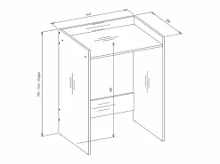 Mueble para lavadora, antracita/roble artesanal, 64 x 97,5 x 50 cm