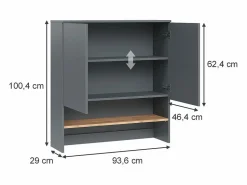 Vicco Mueble para lavadora antracita/roble dorado 93.6x29x100.4 viktor