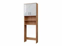 Outlet Vicco Mueble para lavadora blanco brillo intenso/roble dorado 64x26x190.5 irma Color natural oscuro