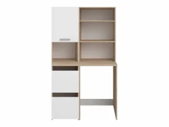 New Mueble para lavadora con almacenamiento - Natural claro y blanco - L111,8 x Alt. 184 cm - ERKANO Mueble Para Lavadora