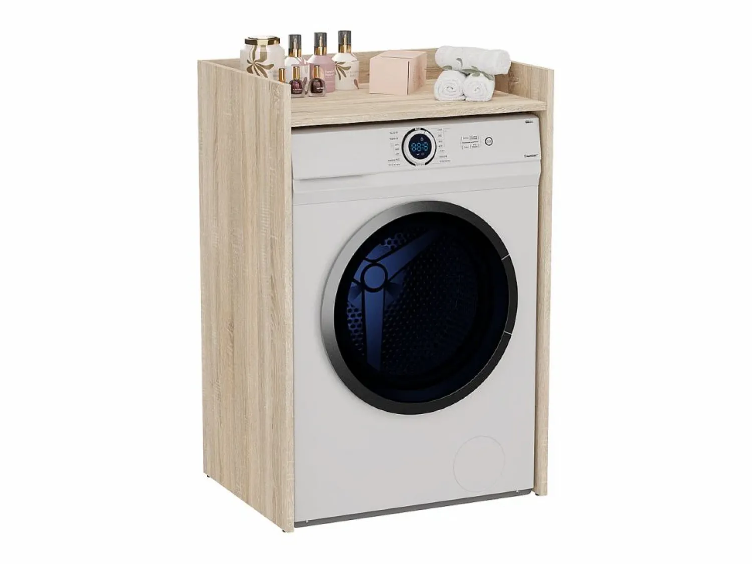 Clearance Mueble para lavadora, roble Sonoma, 64 x 97,5 x 50 cm Mueble Para Lavadora