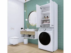 Mueble para lavadora, roble Sonoma, 31 x 64 x 180 cm