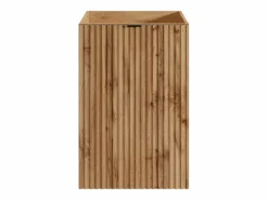 Outlet Vente-unique Mueble para lavamanos estriado con puerta reversible natural claro - H60 x L40 x P22 - VAHIRA Color natural claro
