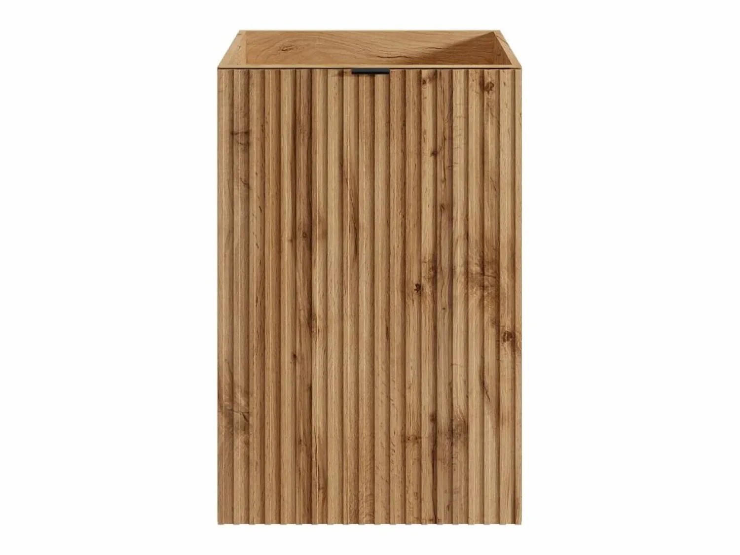 Outlet Vente-unique Mueble para lavamanos estriado con puerta reversible natural claro - H60 x L40 x P22 - VAHIRA Color natural claro