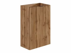 Outlet Vente-unique Mueble para lavamanos estriado con puerta reversible natural claro - H60 x L40 x P22 - VAHIRA Color natural claro