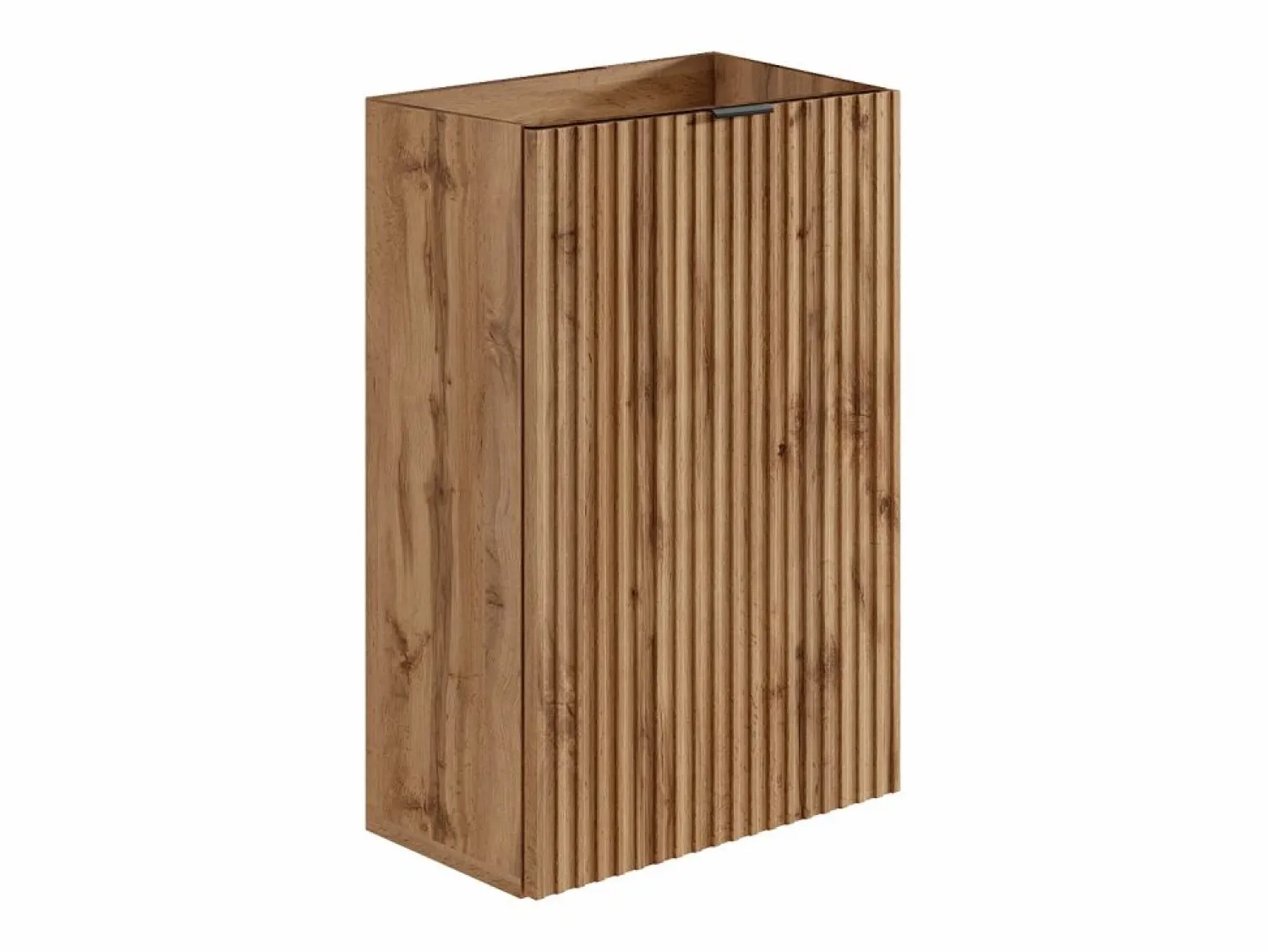 Outlet Vente-unique Mueble para lavamanos estriado con puerta reversible natural claro - H60 x L40 x P22 - VAHIRA Color natural claro