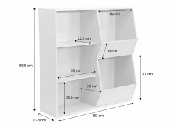 Hot Mueble para niños, 3 estantes y 2 espacios de almacenamiento Librería