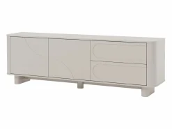 Hot Vente-unique Mueble para TV con 2 puertas y 2 cajones - - DIGARA Beige