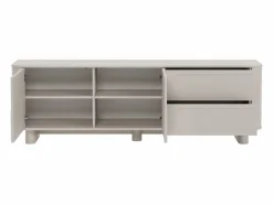 Hot Vente-unique Mueble para TV con 2 puertas y 2 cajones - - DIGARA Beige