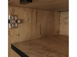 ModernLuxe Mueble para TV 160x36,5x45 cm - con puertas y estantes - Paneles de partículas - Natural + negro