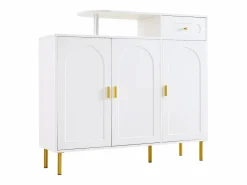Outlet Mueble para zapatos 120 x 35 x 92 cm - 1 cajón + 3 puertas - patas de metal - Zapatero|Mueble De Almacenaje