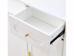 Outlet Mueble para zapatos 120 x 35 x 92 cm - 1 cajón + 3 puertas - patas de metal - Zapatero|Mueble De Almacenaje