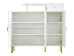 Outlet Mueble para zapatos 120 x 35 x 92 cm - 1 cajón + 3 puertas - patas de metal - Zapatero|Mueble De Almacenaje