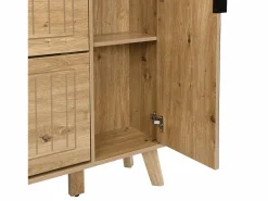 New Mueble para zapatos moderno 110×24×137,5 cm - con 3 puertas abatibles - con espejo - Patas de madera maciza - Natural Zapatero|Mueble De Almacenaje
