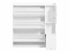 Best Mueble para zapatos multifuncional 119x24x122 cm - con 3 cajones plegables - con banco plegable - con una puerta - Zapatero|Mueble De Almacenaje