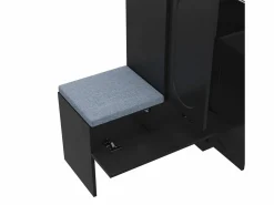 ModernLuxe Mueble para zapatos multifuncional - con asiento acolchado - con 4 puertas y 1 cajón -