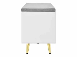 Hot ModernLuxe Mueble para zapatos 121x35x49cm - con cojín - puertas correderas y estantes abiertos - Blanco
