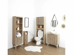 The Home Deco Factory Mueble Portarrollos de Papel Higiénico Klaus Marrón 78cm