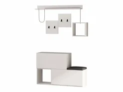 Mueble recibidor con perchero, almacenaje y espejo MESTY Armario De Entrada