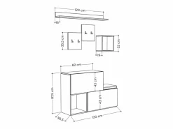 Mueble recibidor con perchero, almacenaje y espejo MESTY Armario De Entrada