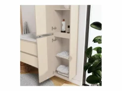 Best Mueble sencillo + grifería + espejo + columna SORRENTO Beige