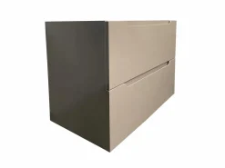 Hot Mueble simple lavabo suspendido gris arenoso con columna, 80 cm, STEFANIE Conjunto De Baño