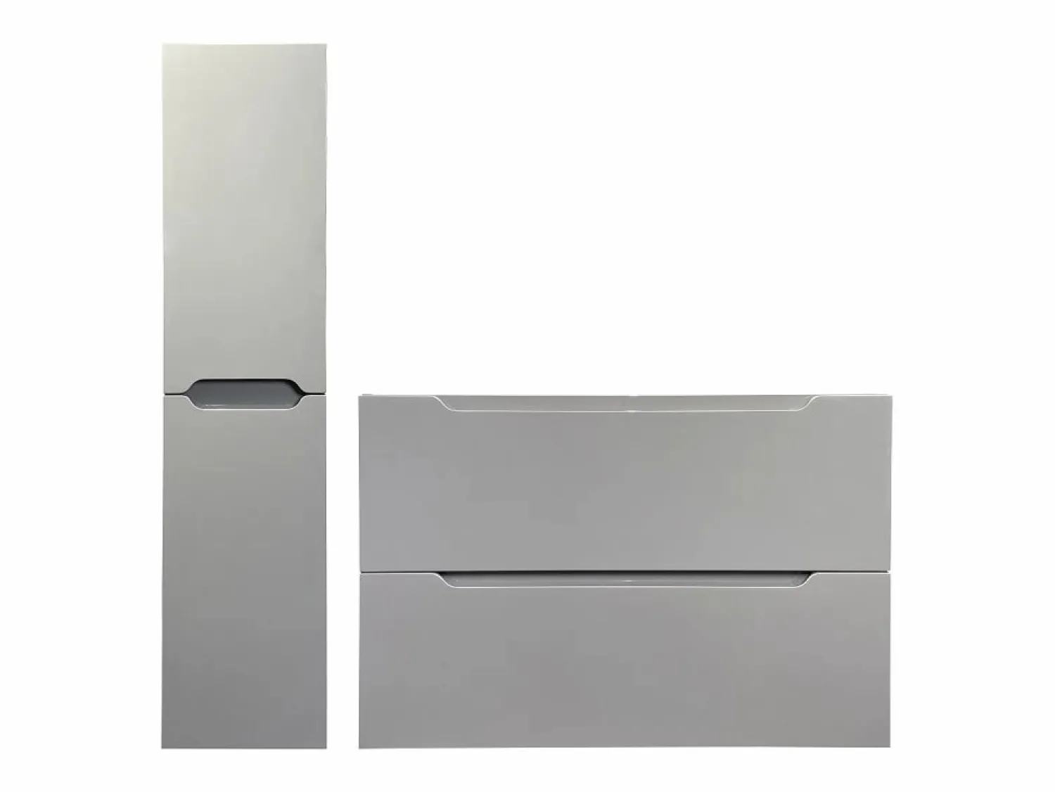 Online Vente-unique Mueble simple lavabo suspendido con columna, 80 cm, STEFANIE Gris