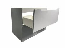 Online Vente-unique Mueble simple lavabo suspendido con columna, 80 cm, STEFANIE Gris