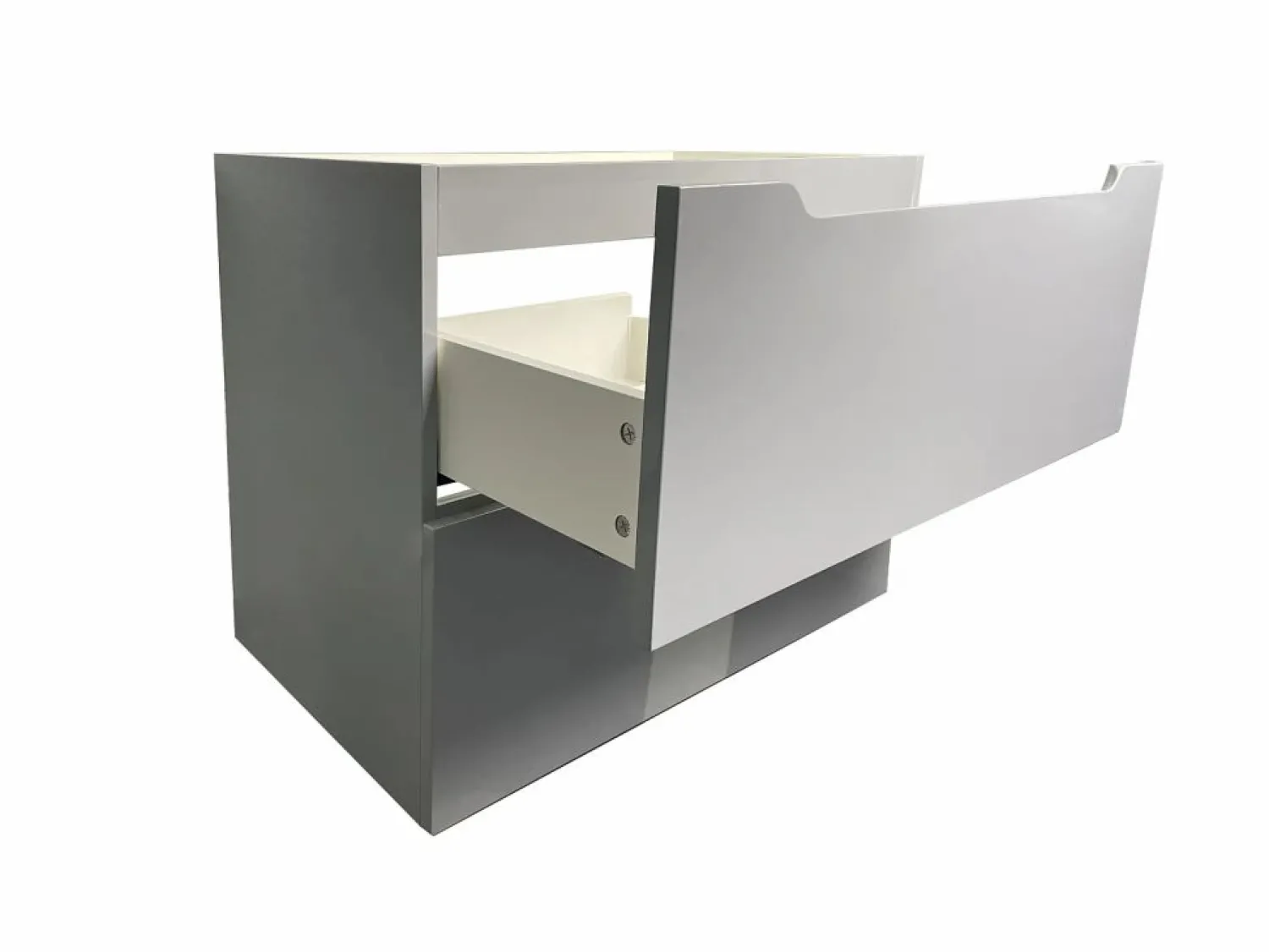 Online Vente-unique Mueble simple lavabo suspendido con columna, 80 cm, STEFANIE Gris