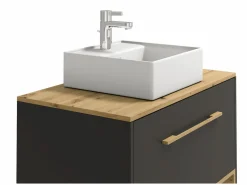 Vente-unique Mueble suspendido antracita con lavabo a instalar para el cuarto de baño - 80 cm - YANGRA