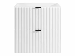 New Mueble suspendido bajo lavabo estriado, color mate, An60 cm, ZEVINI Mueble De Lavabo