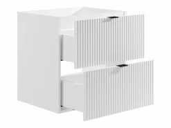 New Mueble suspendido bajo lavabo estriado, color mate, An60 cm, ZEVINI Mueble De Lavabo