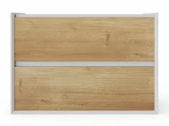 New Mueble suspendido bajo lavabo color natural y blanco - 80 cm - LANNICK Mueble De Lavabo