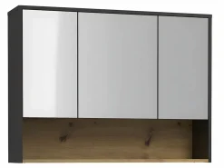 Vente-unique Mueble suspendido con lavabo a instalar y armario de pared, , L80 cm, YANGRA