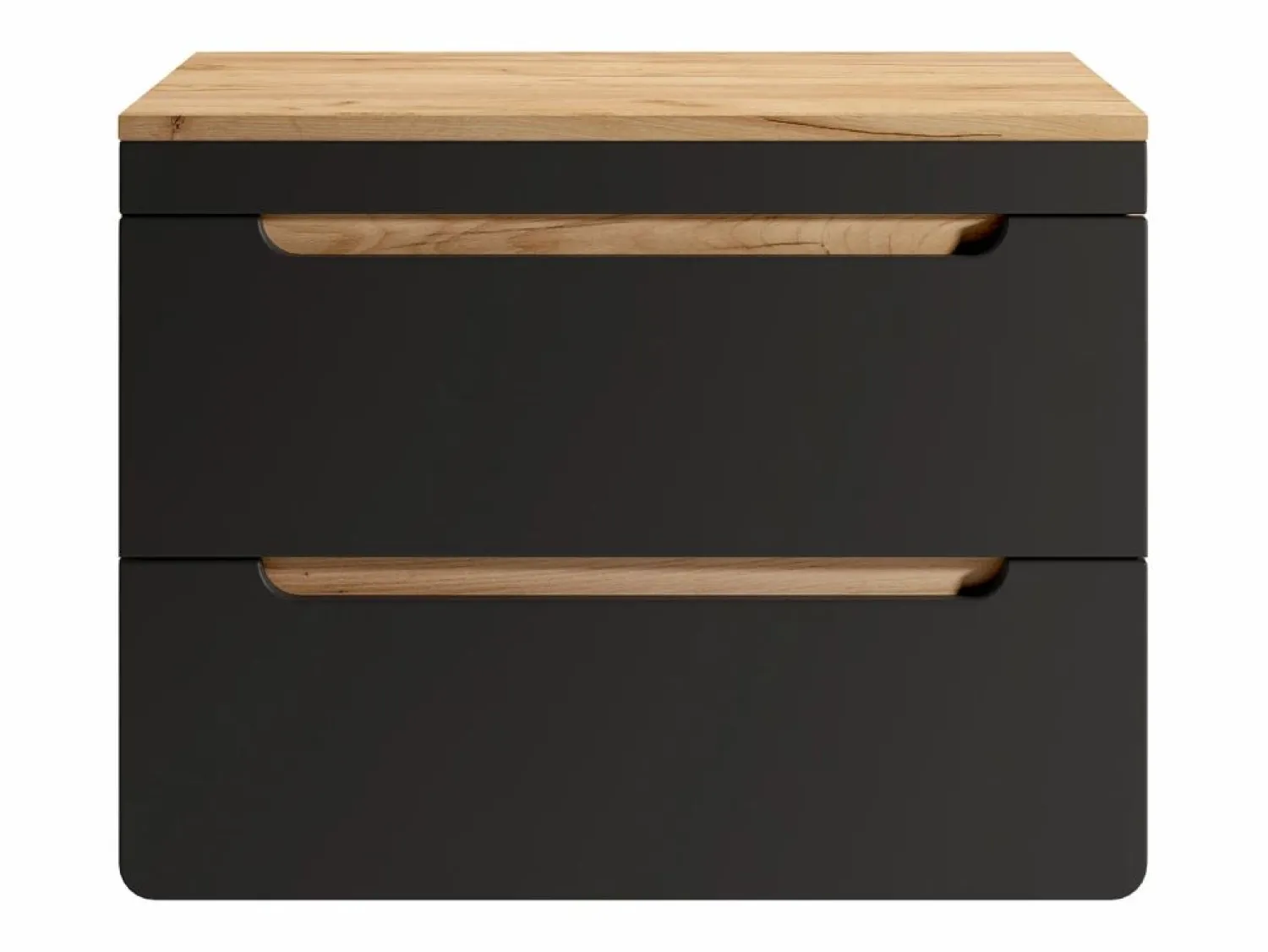Vente-unique Mueble suspendido con tablero para lavabo, 80 cm, natural claro y antracita, ARUBA