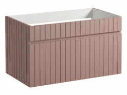 Online Vente-unique Mueble suspendido de lavabo rosa con tabla, 80 cm, SATARA Rosa palo