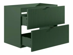 Sale Mueble suspendido para lavabo estriado mate, color mate, An80 cm, ZEVINI Mueble De Lavabo