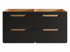 Vente-unique Mueble suspendido para lavabo en colores naturales y antracita, L120 cm, ARUBA