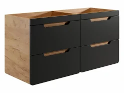 Vente-unique Mueble suspendido para lavabo en colores naturales y antracita, L120 cm, ARUBA