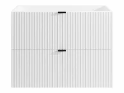 Sale Vente-unique Mueble suspendido para lavabo estriado, color , An80 cm, ZEVINI Blanco