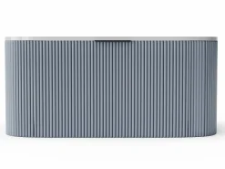 Vente-unique Mueble suspendido para lavabo rayado - mate - 100 cm - LOMERI