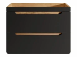 Vente-unique Mueble suspendido para lavabo, colores natural y antracita, 80 cm, ARUBA