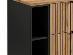Discount Mueble suspendido para lavabo con estantes - Natural claro - An80 cm - MADELA Mueble De Lavabo
