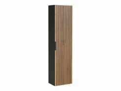 Online Mueble suspendido y lavabo encastrado + columna natural claro y negro, 60 cm, MADELA Conjunto De Baño