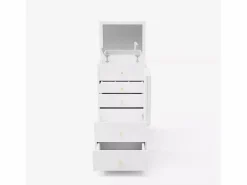 Hot LLB Mueble tocador maquillaje espejo mesilla ahorra espacio Deva Blanco